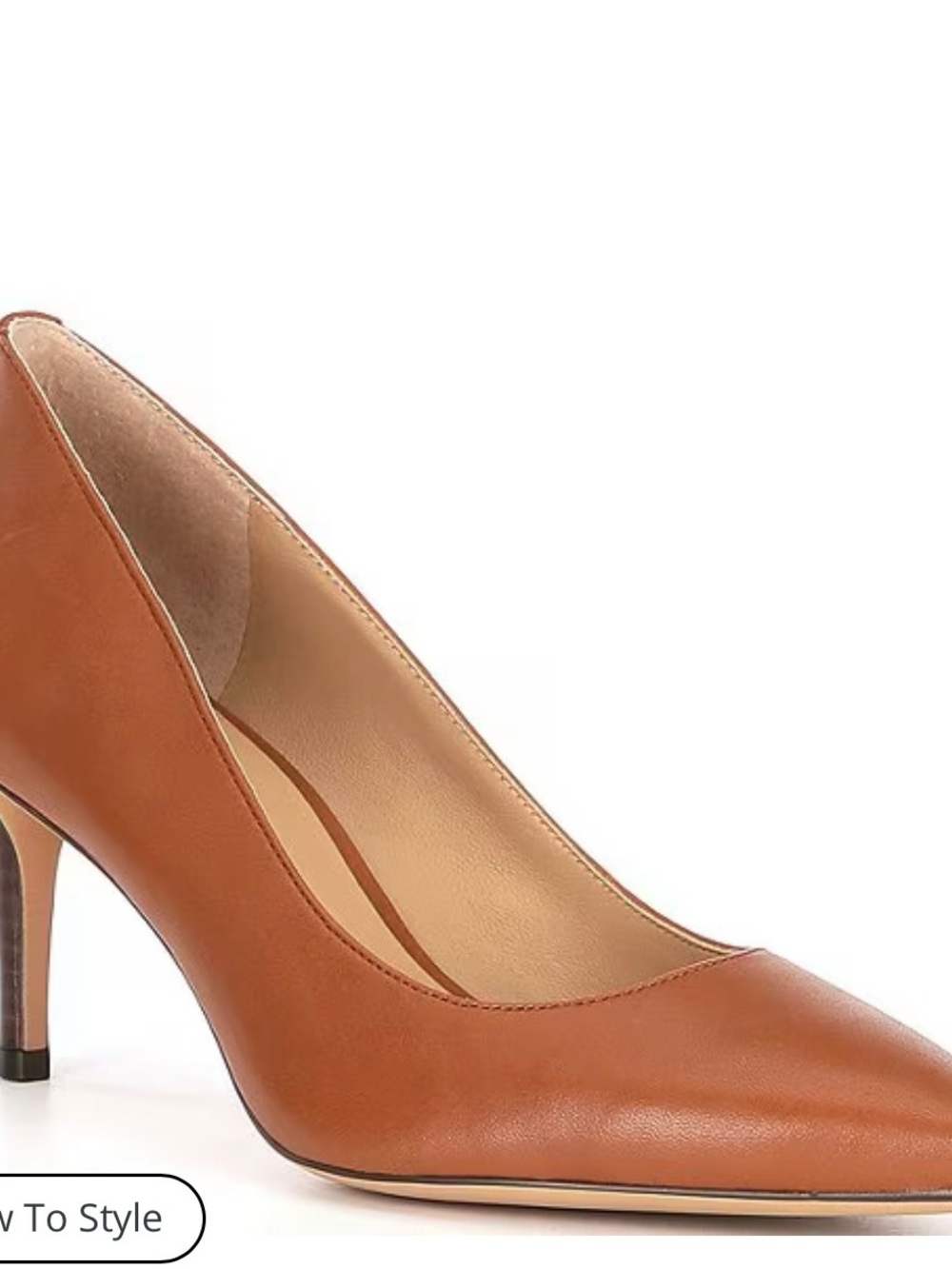 Ralph Lauren Tan Leather Pointed-Toe Pump - Women